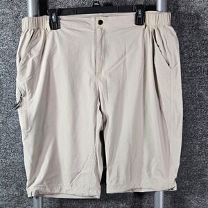 Mocoly Mens Khaki Cargo Hiking Shorts XL Beige Stretch Quick Dry Outdoor 36x12